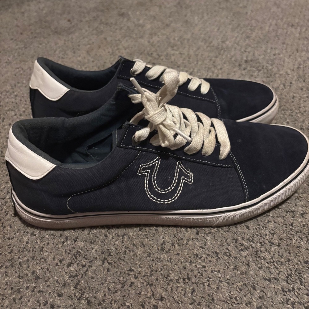 True Religion mens size 12 y2k canvas retro sneakers streetwear skater hiphop